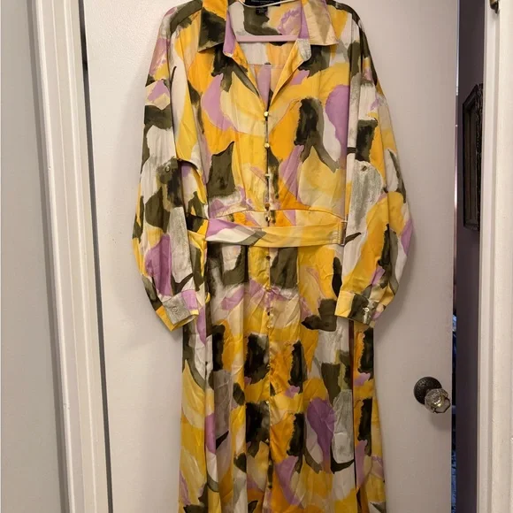 French connections women’s long floral pastel dress Easter XXL plus size modest - Picture 2 of 5